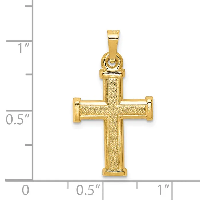 Necklaces 14k Yellow Gold Hollow Latin Cross Pendant TreasureFineJewelers