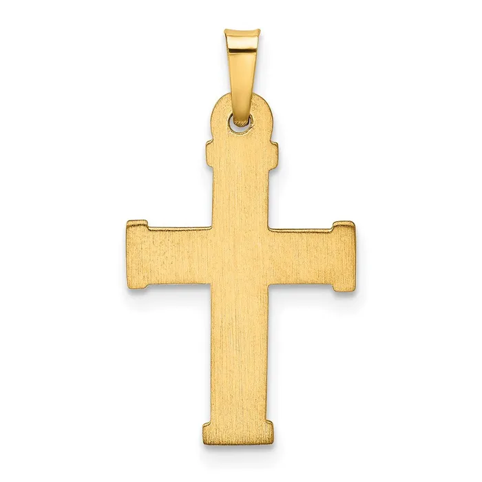 Necklaces 14k Yellow Gold Hollow Latin Cross Pendant TreasureFineJewelers