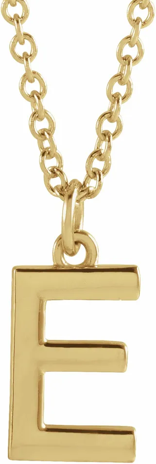 Necklaces 14K Yellow Gold Initial E Dangle 16 Necklace TreasureFineJewelers Necklaces 14K Yellow Gold Initial E Dangle 16 Necklace TreasureFineJewelers