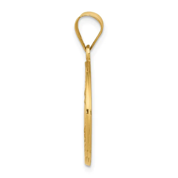 Necklaces 14k Yellow Gold Polished and Satin St Theresa Medal Hollow Pendant TreasureFineJewelers