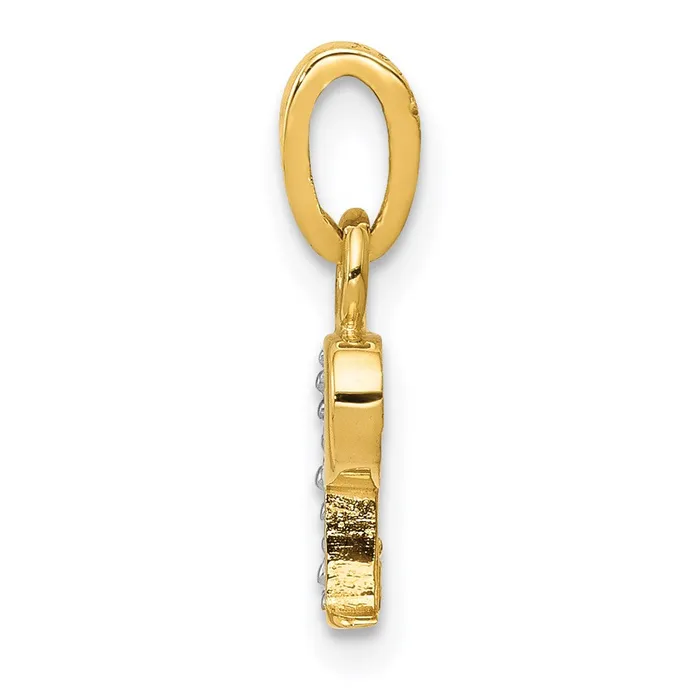 Necklaces 14k Yellow Gold Rhodium with Rhodium Diamond Letter P Initial Pendant TreasureFineJewelers