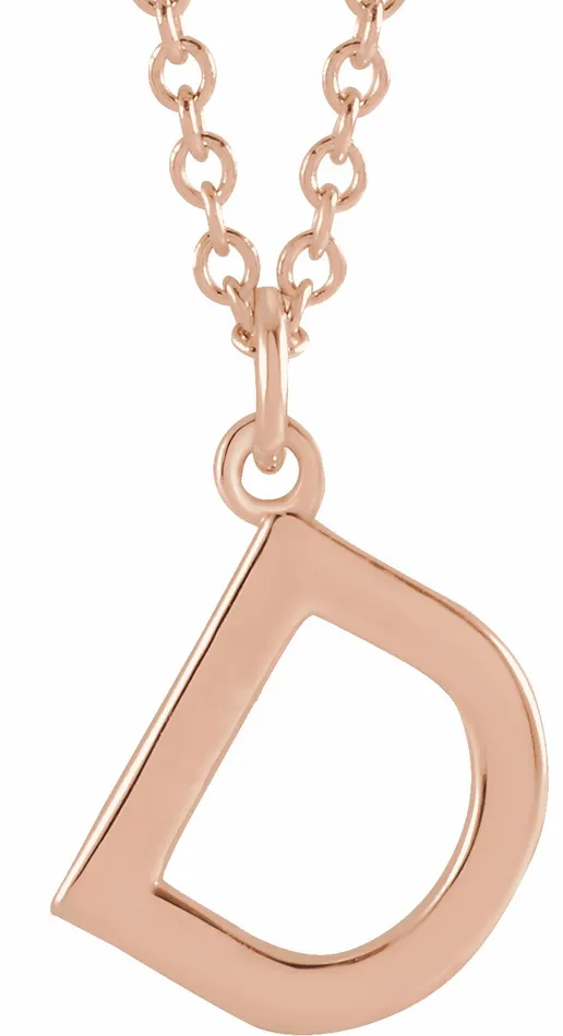 Necklaces 18K Rose GoldPlated Sterling Silver Initial D Dangle 18 Necklace TreasureFineJewelers