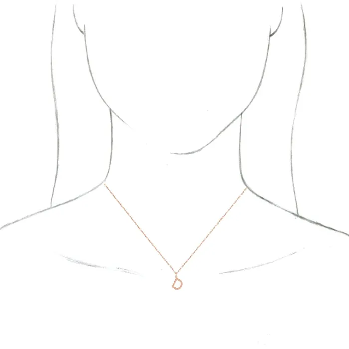 Necklaces 18K Rose GoldPlated Sterling Silver Initial D Dangle 18 Necklace TreasureFineJewelers