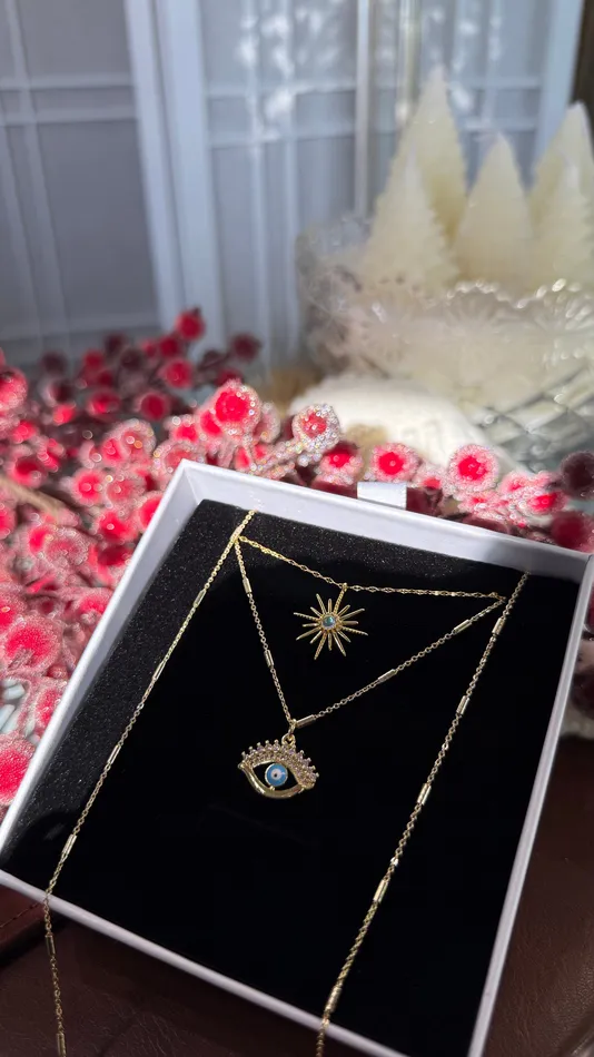 Necklaces Light Blue Protection Necklace Set MP Jewelry Necklaces Light Blue Protection Necklace Set MP Jewelry