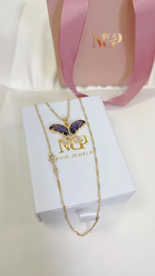 Necklaces Morena and Proud Lav Butterfly Necklace