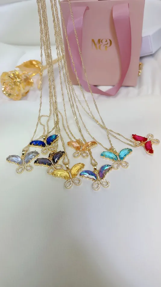 Necklaces Morena and Proud Lav Butterfly Necklace