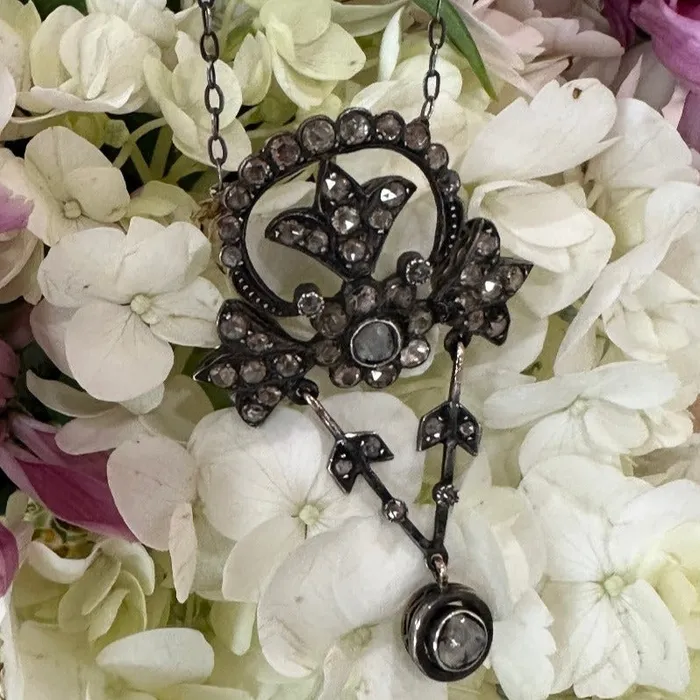 Necklaces ONeills Estate Jewelry Vintage Rose Cut Diamond Necklace 16500044 Necklaces ONeills Estate Jewelry Vintage Rose Cut Diamond Necklace 16500044