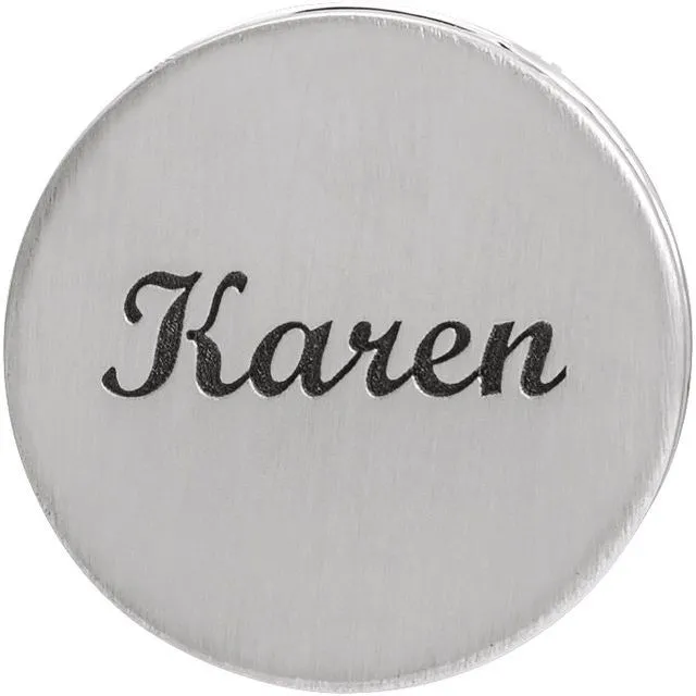 Necklaces Sterling Silver 125 mm Engravable Scroll Disc Slide Pendant TreasureFineJewelers