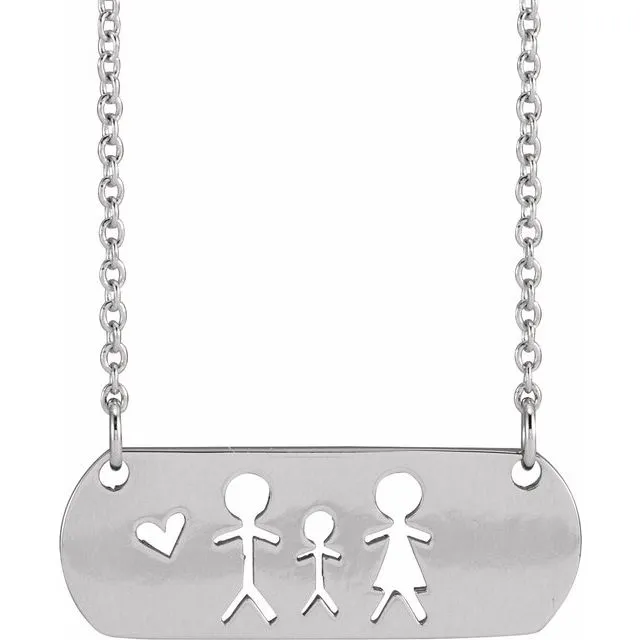 Necklaces Sterling Silver Father Son Mother Stick Figure Family 18 Necklace TreasureFineJewelers Necklaces Sterling Silver Father Son Mother Stick Figure Family 18 Necklace TreasureFineJewelers