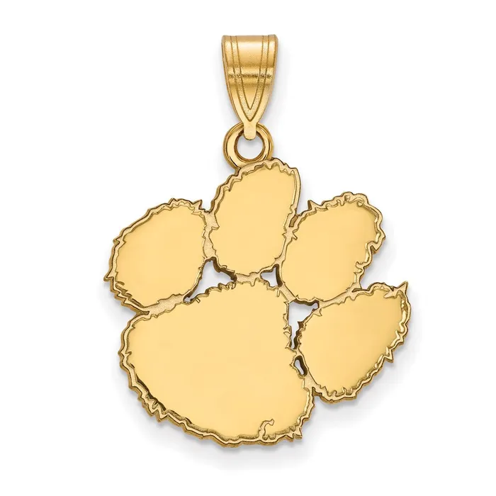 Necklaces Sterling Silver Goldplated Clemson University Tiger Paw Large Pendant TreasureFineJewelers Necklaces Sterling Silver Goldplated Clemson University Tiger Paw Large Pendant TreasureFineJewelers