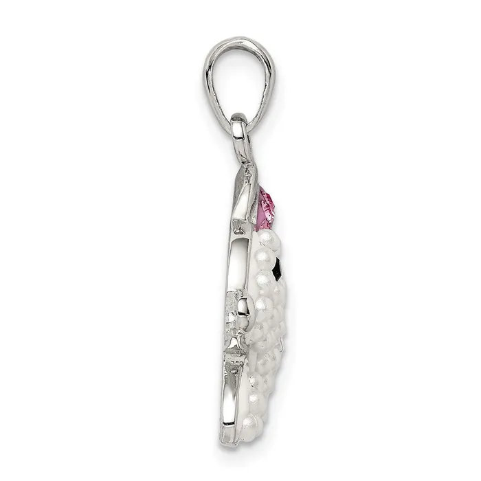 Necklaces Sterling Silver Imitation Pearl Preciosa Crystal Rabbit Pendant TreasureFineJewelers