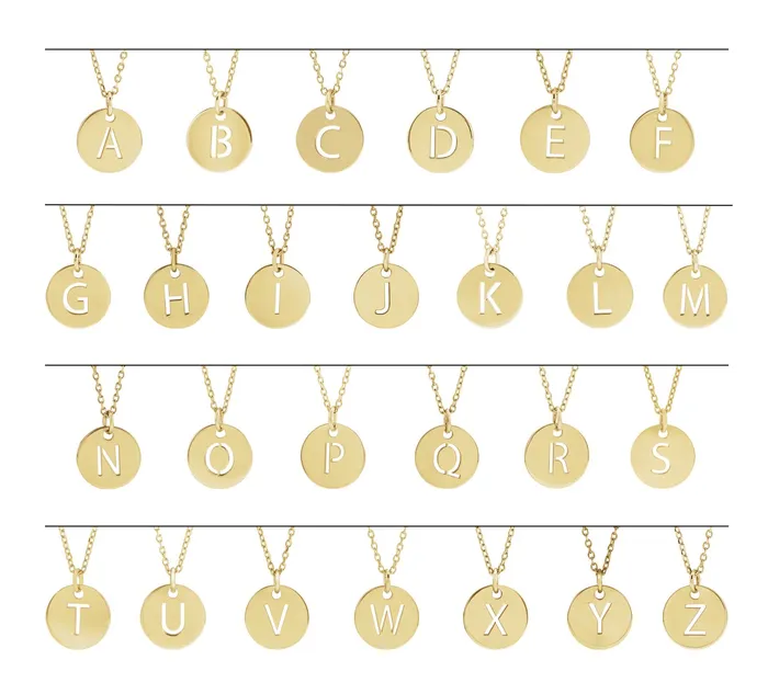 Necklaces Sterling Silver Initial F 10 mm Disc 1618 Necklace TreasureFineJewelers