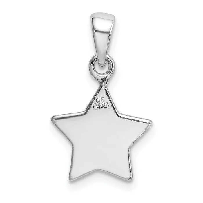 Necklaces Sterling Silver Rhodiumplated Glitter Enamel Fabric Star Pendant TreasureFineJewelers