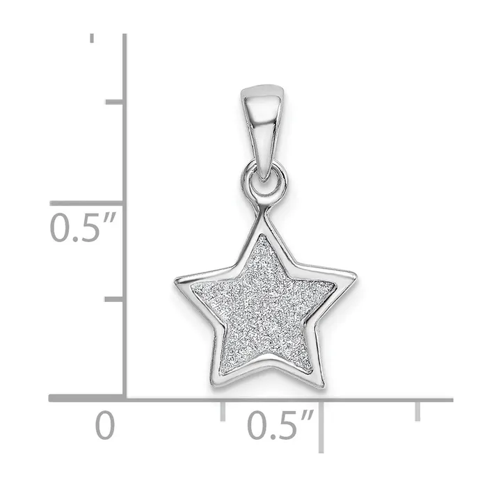Necklaces Sterling Silver Rhodiumplated Glitter Enamel Fabric Star Pendant TreasureFineJewelers