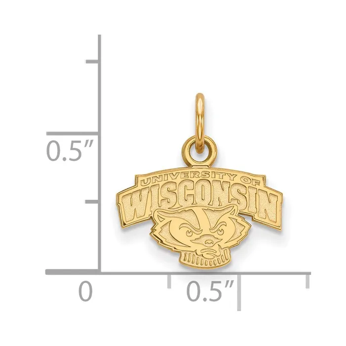 Necklaces TreasureFineJewelers 10k Gold University of Wisconsin Extra Small Pendant