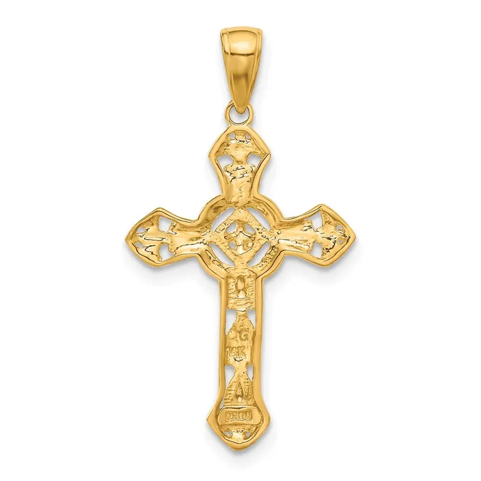 Necklaces TreasureFineJewelers 14k Fancy Cross Pendant