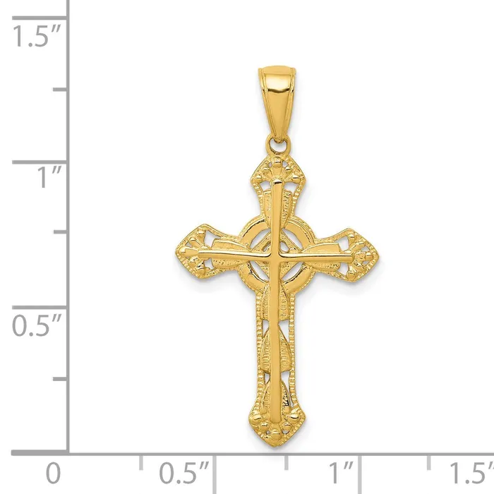 Necklaces TreasureFineJewelers 14k Fancy Cross Pendant