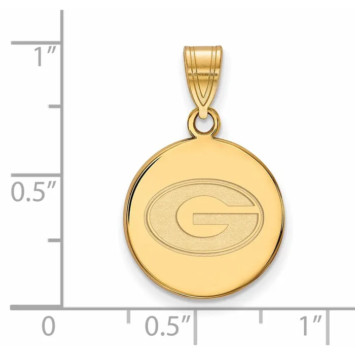 Necklaces TreasureFineJewelers 14k Gold University of Georgia Letter G Medium Disc Pendant