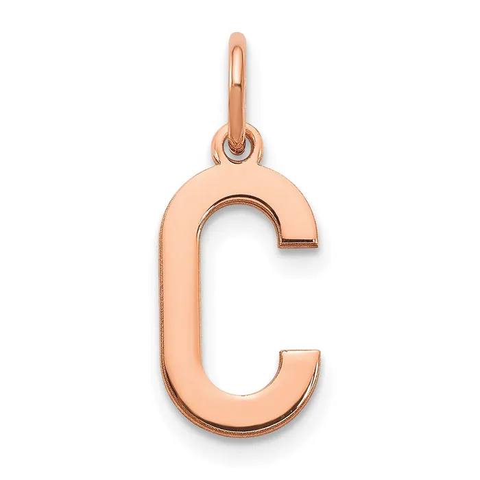 Necklaces TreasureFineJewelers 14k Rose Gold Letter C Initial Pendant