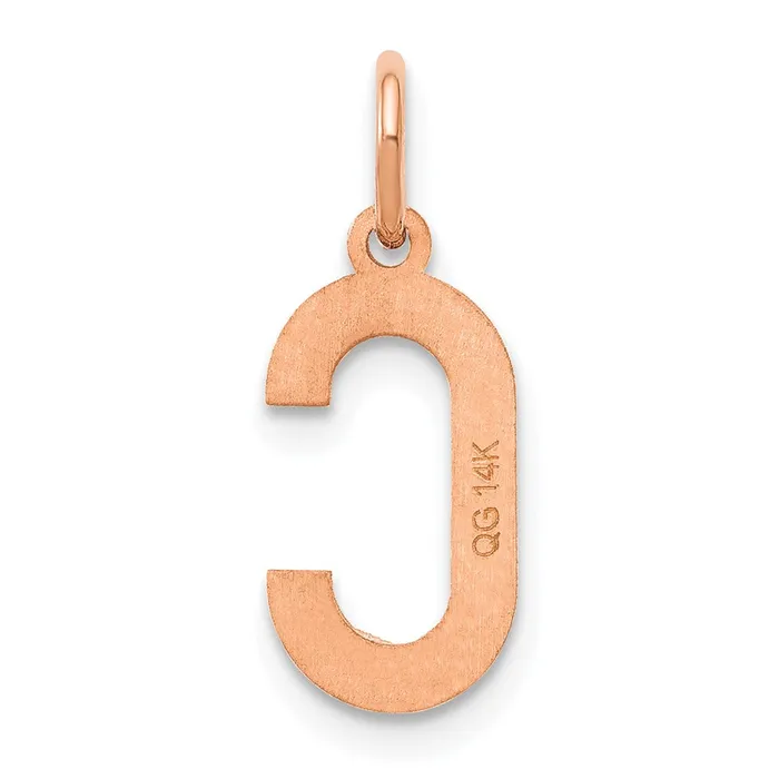 Necklaces TreasureFineJewelers 14k Rose Gold Letter C Initial Pendant