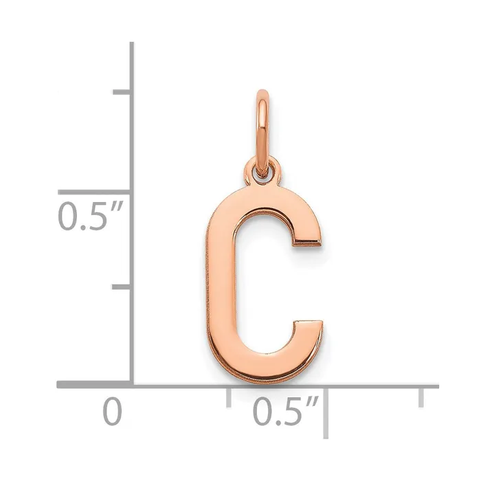 Necklaces TreasureFineJewelers 14k Rose Gold Letter C Initial Pendant