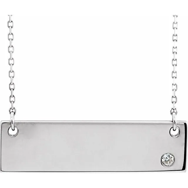 Necklaces TreasureFineJewelers 14K White Gold 03 CT Natural Diamond Bar 18 Necklace Necklaces TreasureFineJewelers 14K White Gold 03 CT Natural Diamond Bar 18 Necklace