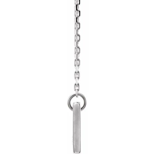 Necklaces TreasureFineJewelers 14K White Gold 03 CT Natural Diamond Bar 18 Necklace