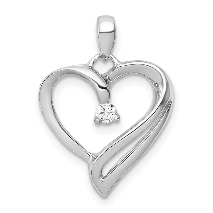 Necklaces TreasureFineJewelers 14k White Gold 115ct Diamond Heart Pendant Necklaces TreasureFineJewelers 14k White Gold 115ct Diamond Heart Pendant