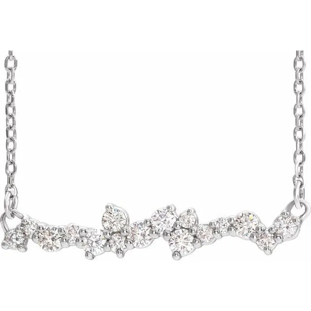 Necklaces TreasureFineJewelers 14K White Gold 13 CTW Natural Diamond Scattered Bar 18 Necklace Necklaces TreasureFineJewelers 14K White Gold 13 CTW Natural Diamond Scattered Bar 18 Necklace
