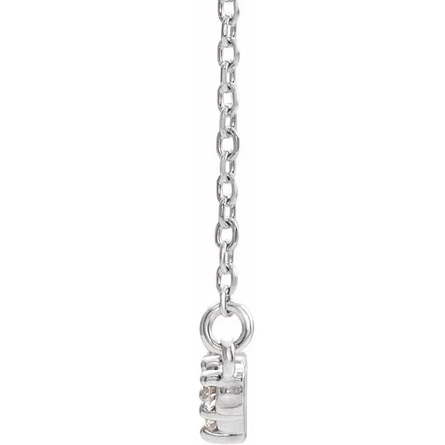 Necklaces TreasureFineJewelers 14K White Gold 13 CTW Natural Diamond Scattered Bar 18 Necklace