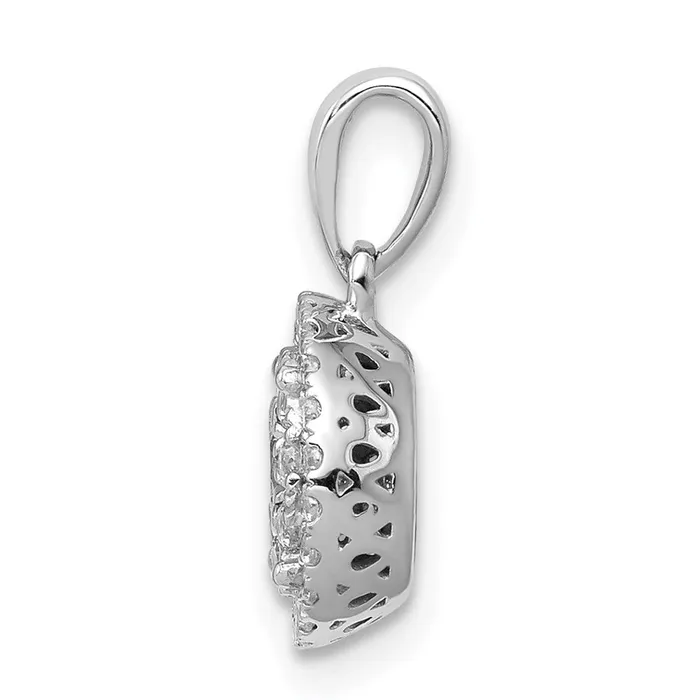 Necklaces TreasureFineJewelers 14k White Gold 13ct Diamond Round Halo Cluster Pendant