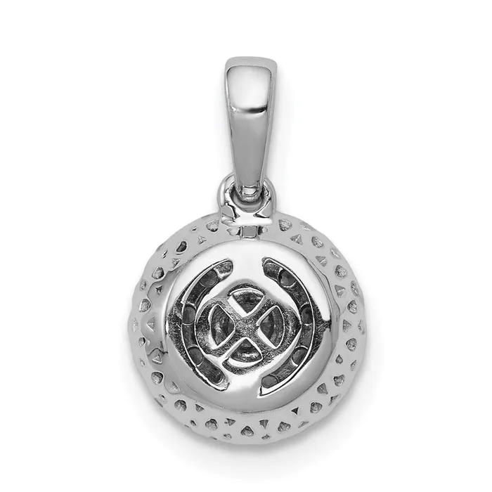 Necklaces TreasureFineJewelers 14k White Gold 13ct Diamond Round Halo Cluster Pendant