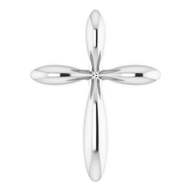 Necklaces TreasureFineJewelers 14K White Gold 10x772 mm Cross Pendant