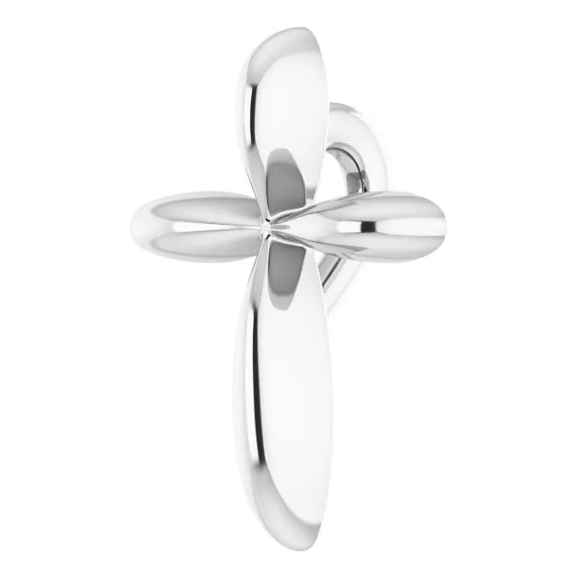Necklaces TreasureFineJewelers 14K White Gold 10x772 mm Cross Pendant