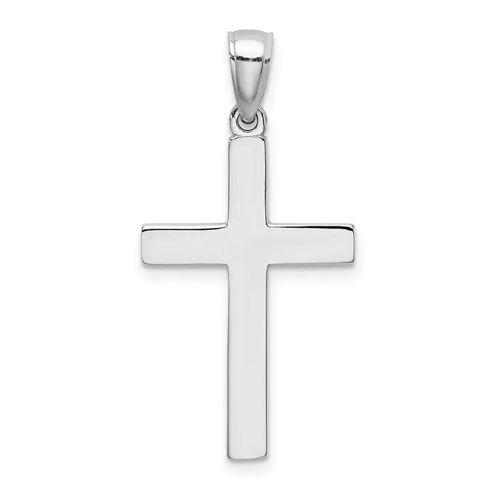 Necklaces TreasureFineJewelers 14K White Gold Cross Pendant
