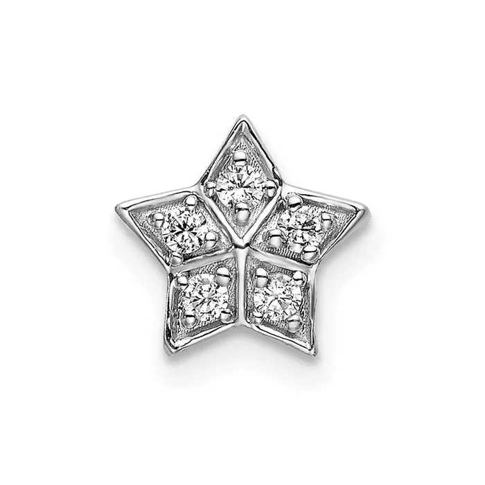 Necklaces TreasureFineJewelers 14k White Gold Diamond Star Chain Slide Pendant Necklaces TreasureFineJewelers 14k White Gold Diamond Star Chain Slide Pendant