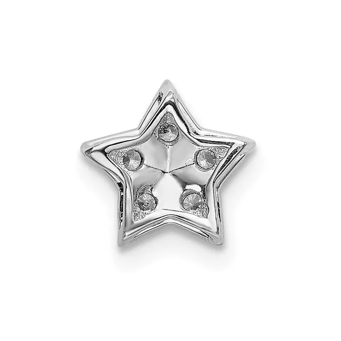 Necklaces TreasureFineJewelers 14k White Gold Diamond Star Chain Slide Pendant