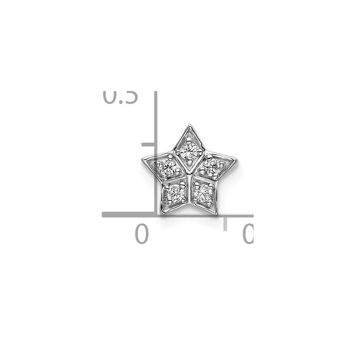 Necklaces TreasureFineJewelers 14k White Gold Diamond Star Chain Slide Pendant