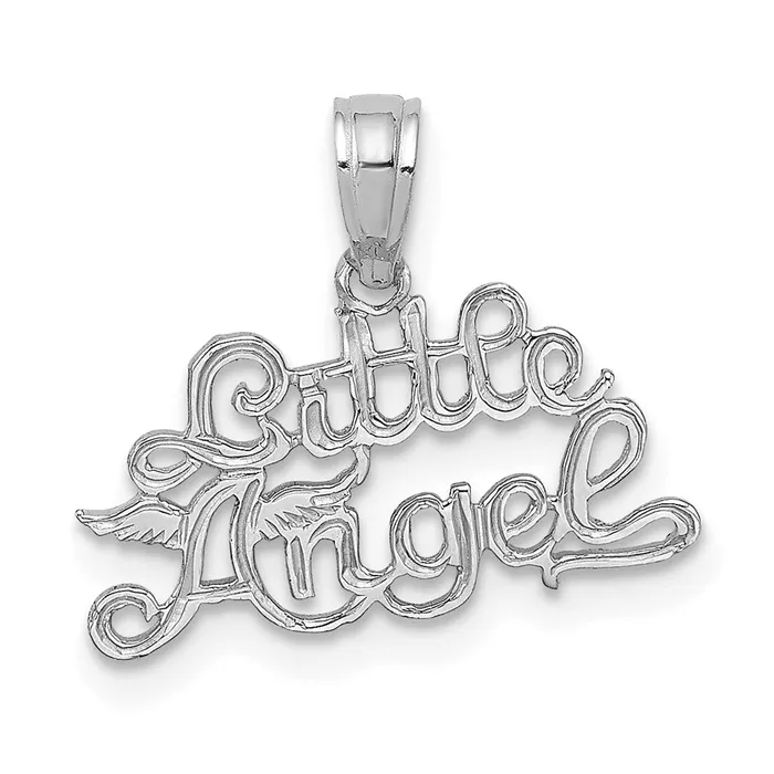 Necklaces TreasureFineJewelers 14K White Gold LITTLE ANGEL Pendant