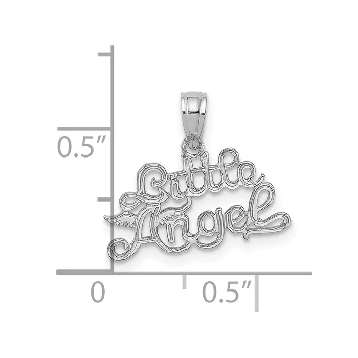 Necklaces TreasureFineJewelers 14K White Gold LITTLE ANGEL Pendant