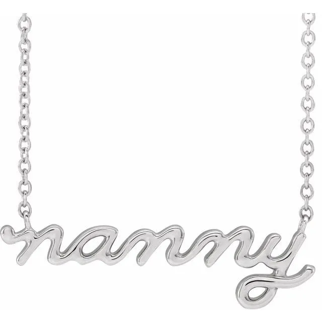 Necklaces TreasureFineJewelers 14K White Gold Nanny 18 Necklace