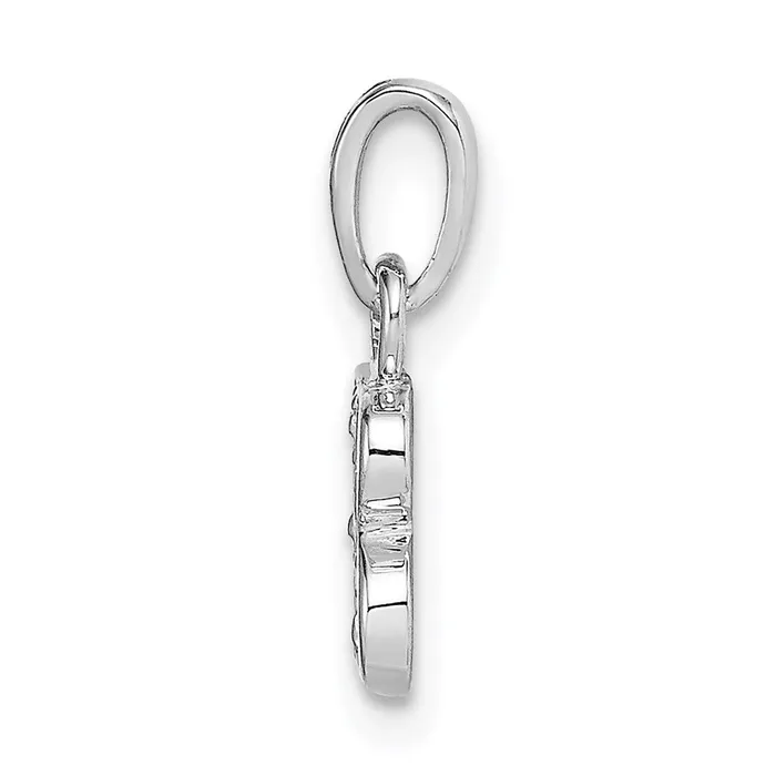 Necklaces TreasureFineJewelers 14k White Gold with Rhodium Diamond Letter B Initial Pendant
