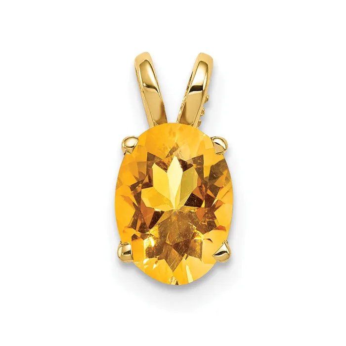 Necklaces TreasureFineJewelers 14k Yellow Gold 8x6mm Oval Citrine pendant Necklaces TreasureFineJewelers 14k Yellow Gold 8x6mm Oval Citrine pendant
