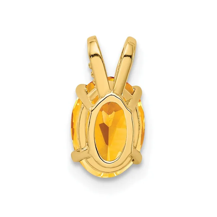 Necklaces TreasureFineJewelers 14k Yellow Gold 8x6mm Oval Citrine pendant