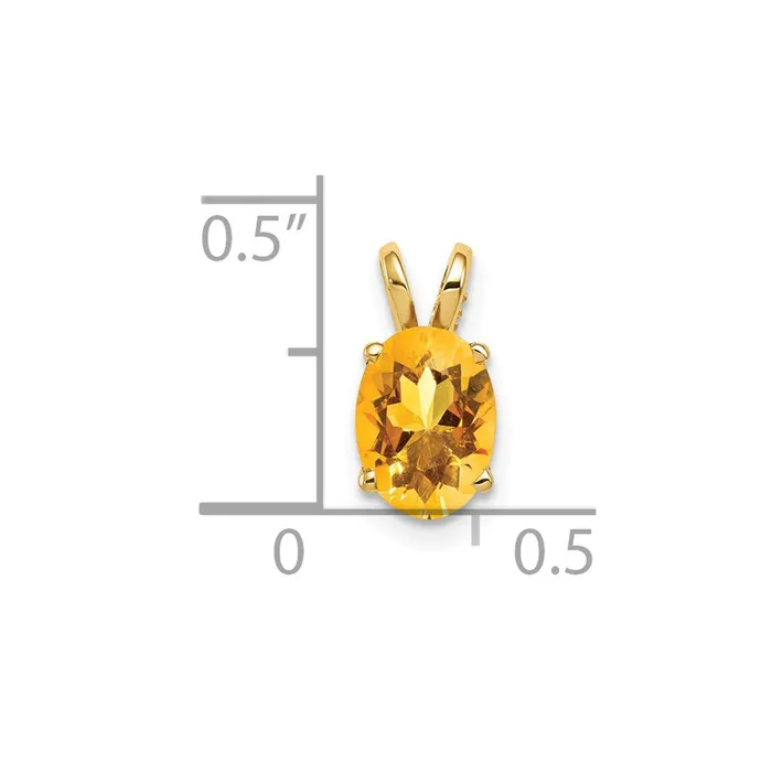 Necklaces TreasureFineJewelers 14k Yellow Gold 8x6mm Oval Citrine pendant