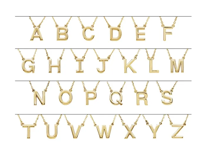 Necklaces TreasureFineJewelers 14K Yellow Gold Block Initial A 16 Necklace Necklaces TreasureFineJewelers 14K Yellow Gold Block Initial A 16 Necklace