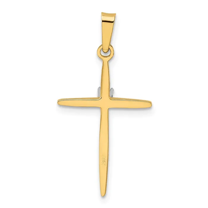 Necklaces TreasureFineJewelers 14k Yellow Gold Diamond Polished Passion Cross Pendant