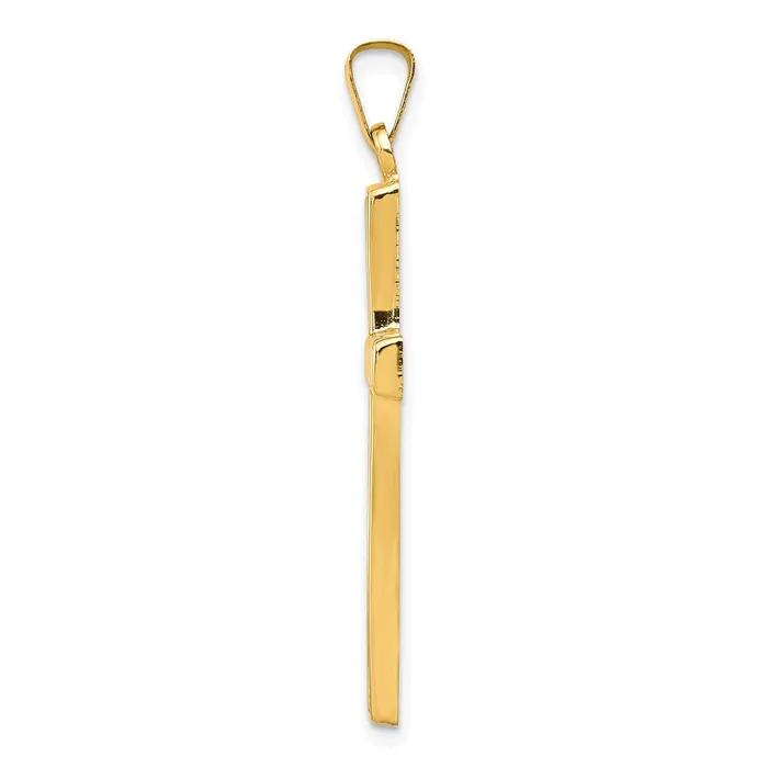 Necklaces TreasureFineJewelers 14k Yellow Gold Hollow Cross Pendant