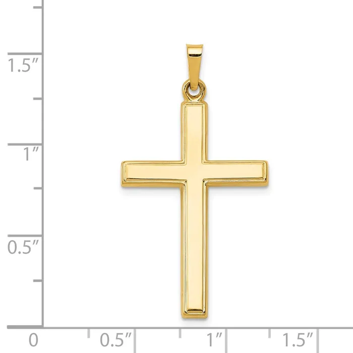 Necklaces TreasureFineJewelers 14k Yellow Gold Hollow Cross Pendant