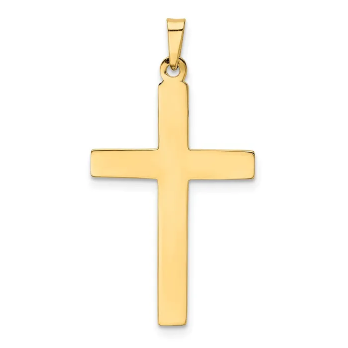 Necklaces TreasureFineJewelers 14k Yellow Gold Hollow Cross Pendant